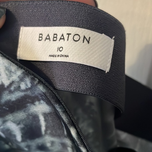 Babaton for Aritzia size 10 midi-length abstract print satin slip skirt. - Picture 7 of 8